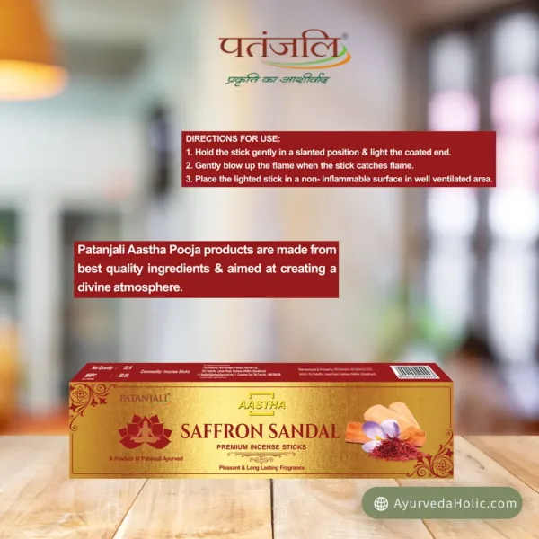 AASTHA PREMIUM AGARBATTI SAFFRON SANDAL - PATANJALI