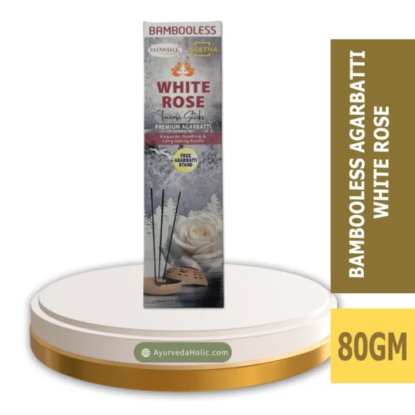 aastha bambooless agarbatti white rose-80g