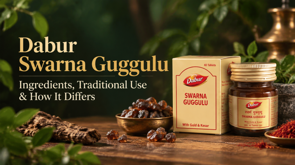 Dabur Swarna Guggulu: Ingredients, Traditional Use and How It Differs from Other Guggulu Tablets
