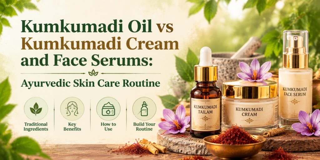 Kumkumadi Oil vs Kumkumadi Cream and Face Serums: Ayurvedic Skin Care Routine